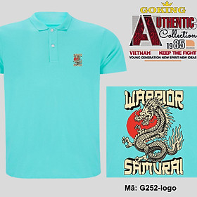 WARRIOR, mã logo.g252. Áo thun polo nam nữ, form unisex. Áo phông cổ trụ Goking, vải cá sấu 3D, công nghệ chống nhăn Nhật Bản