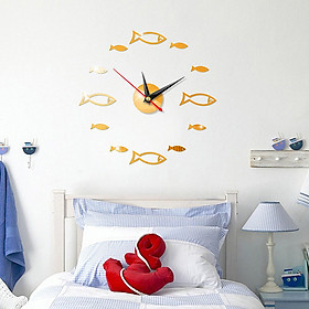 Đồng hồ treo tường 3D tự lắp ráp phong cách Châu Âu hiện đại đang HOT DH06 hình cá