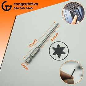 Mua Đầu bắt vít hình sao T8 Φ2.3 trục 4.5 dài 70mm chuôi lục thép S2