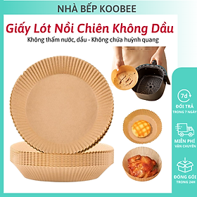 Giấy lót nồi chiên không dầu nến dạng khay hình tròn không lỗ - Set 50 khay giấy nến đa năng tiện dụng