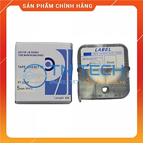 Nhãn in MAX PT-305W - Chữ đen nền trắng 5MM x 8M - Dùng cho máy in ống MAX [Hàng nhập khẩu]