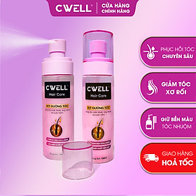 Xịt dưỡng tóc Collagen CWELL vào nếp bóng mượt 100ml, phục hồi tóc hư tổn do uốn duỗi nhuộm - Hàng chính hãng