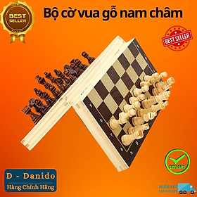 Bàn cờ vua gỗ nam châm cao cấp - Bộ cờ vua nam châm 29cm - 34cm - 39cm bằng gỗ thông tự nhiên chính hãng D Danido