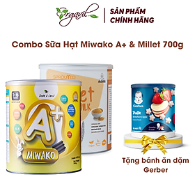 Sữa Hạt Miwako A+ Vị Vani Hộp 700g Cho Bé + Sữa Hạt Dinh Dưỡng Millet Vị