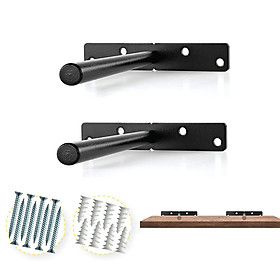 Bộ 2 chốt âm chữ T, bas âm đỡ kệ treo tường bằng thép đặc 20cm kèm phụ kiện vít tắc kê – Hàng chính hãng
