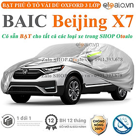 Bạt che phủ xe ô tô BAIC Beijing X7 vải dù 3 lớp CAO CẤP BPXOT - OTOALO