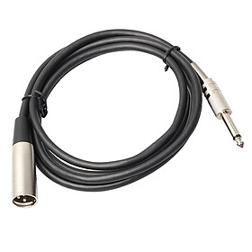 XLR 3-Pin Male to 6.35mm 1/4" TRS Male Mono Microphone Cable Cord  6ft