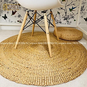 Mua Thảm trải sàn phòng khách bằng lục bình (bèo) hình tròn màu tự nhiên đường kính 50cm  100cm/ Hyacinth Round Floor Rug Natural Color