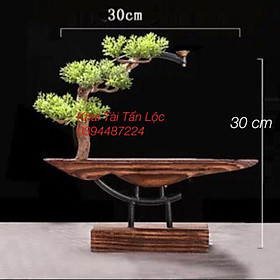 Bộ kệ gỗ để đặt tượng và thác khói kèm phụ kiện 6 món