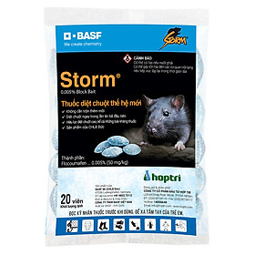 Thuốc diệt chuột Storm 0.005% (1 gói x 20 viên) (bao bì mới)