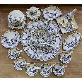 Mua Combo bộ bát đĩa hoa mặt trời 28-29 món. Gốm sứ Bát Tràng cao cấp.