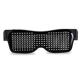 Fun App Control Bluetooth Customized Languages Flashing LED Party Glasses USB Charge Luminous Eyewear Christmas Concert Light Toy B4