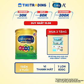 Sữa bột Enfagrow A+ Neuropro 4 830g với DHA giúp phát triển não bộ cho trẻ từ 2–6 tuổi