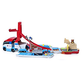 Mô hình Trạm xe tuần tra cứu hộ biến hình Paw Patroller True Metal kèm xe chó Robodog