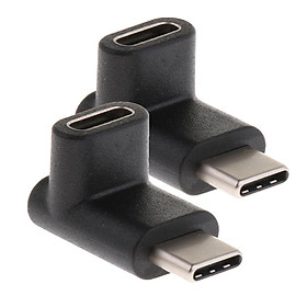 2Pcs 90Degree USB C Type C Male to Female Adapter Extension for Laptop