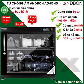 Tủ Chống Ẩm Andbon AD-80HS (80 Lít) - Hàng Nhập Khẩu