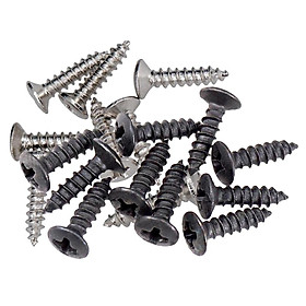 100 Pieces Pickguard Mounting Screws Set for Electric Guitar Bass Musical Instrument Parts Black, Silver