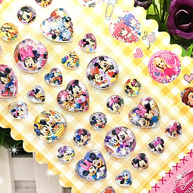 Sticker 3D nhiều họa tiết hoạt hình và chữ số, trang trí sổ vở đồ lưu niệm chất liệu siêu dính