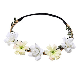 Floral Band Wreath Hair Garland Headpiece Adjustable for Prom
