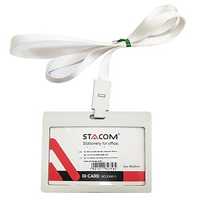 Dây Đeo Kèm Bảng Tên Nhựa Ngang Stacom 6611 - ID-PVC1112 - Màu Trắng