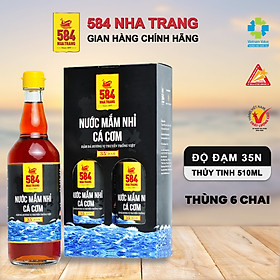 Hình ảnh Thùng 6 chai Nước mắm Nhỉ Cá cơm 35 độ đạm- 584 Nha Trang - Chai thủy tinh 500ml, Date luôn mới nhất