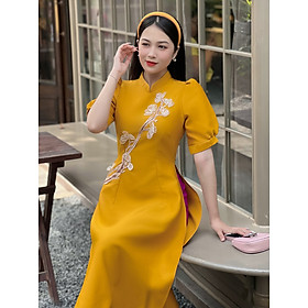 [HCM] Áo dài cách tân gắn cây hoa 3D siêu dễ thương AD036 - Khánh Linh Style - Lady Fashion