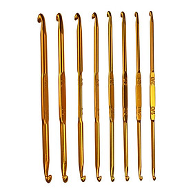 8Pcs Soft Touch Ergonomic Aluminium Crochet Hooks Double Heads for Weave Crafts