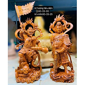Mua Tượng ngài tiêu diện đại sĩ kt 80×33×30cm và ngài vi đà hộ pháp kt 80×33×25cm bằng gỗ hương đá kt hương đá