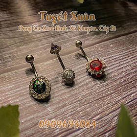 Khuyên rốn viên ngọc chất liệu titan không rỉ sang trọng thời thượng dành cho bạn nữ- GRKRVN03