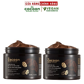 Combo 2 hũ Cà phê Đắk Lắk làm sạch da chết Cocoon (200ml/hũ)