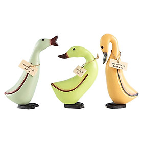 Wooden Duck Statue Animal Sculpture Adorable for Decoration Birthday Gift