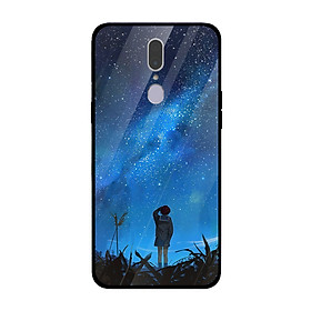 Ốp kính cường lực dành cho điện thoại Oppo F in họa tiết Cô gái nhỏ ngắm những vì sao trên bầu trời đêm