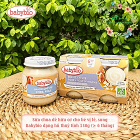 Sữa chua dê hữu cơ cho bé BabyBio hũ thủy tinh 130gr (từ 6 tháng)