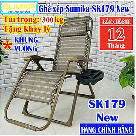 Ghế xếp thư giãn SUMIKA 179 NEW - Màu vàng đồng-khóa kim loại Bền Bỉ