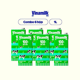Combo 6 hộp Sữa tươi tiệt trùng Vinamilk 100% có đường - Hộp 1L