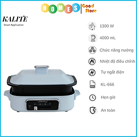 Mua Nồi Điện Đa Năng  Nồi Lẩu Nướng KALITE KL-666 4L Công Suất 1300W - Hàng Chính Hãng