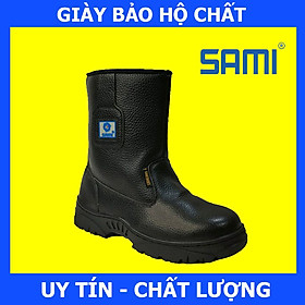Ủng bảo hộ mũi đế thép sami, chất da thật, chống va đập mạnh, chống đâm xuyên, chống trơn trượt