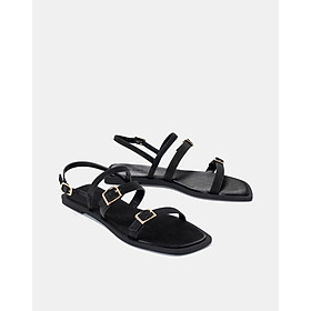 Giày Sandal Nữ 1cm Thời Trang JUNO Dây Phối Khoá SD01118