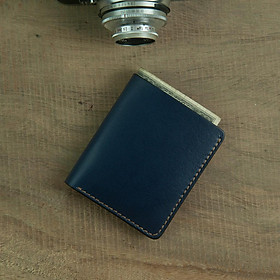 Ví nam - màu xanh navy - đồ da handmade - da bò xịn DT235