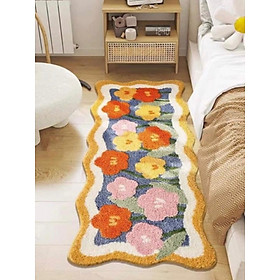 Mua Thảm trải sàn phòng ngủ vải lông cừu siêu mềm  êm chân (trang trí phòng khách) màu kem KT50 cm x120cm