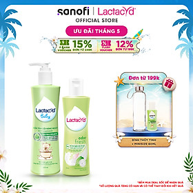 Bộ Dung Dịch Vệ Sinh Phụ Nữ Lactacyd Odor Fresh Ngăn Mùi 24H 250ml + Sữa Tắm Gội Trẻ em Lactacyd Baby Extra Milky 500ml