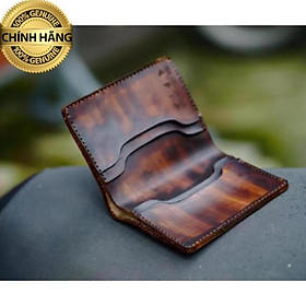 VÍ RAM TRỐNG ĐỒNG ĐỎ MAHOGANY DÁNG ĐỨNG (DA BÒ THUỘC THẢO MỘC) – MỆNH HỎA VÀ MỆNH THỔ - HÀNG CHÍNH HÃNG