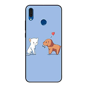 Ốp Lưng in cho Huawei Y9 2019 Mẫu Tình Yêu Mèo Cún - Hàng Chính Hãng