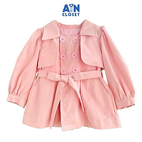 Áo Khoác bé gái họa tiết Mangto Hồng Kaki lụa - AICDBGMCRPCQ - AIN Closet