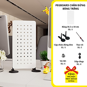 Bảng lỗ Pegboard Dola Home cao cấp dạng chân đứng để bàn để dụng cụ làm việc, tai nghe, mô hình, bàn phím, laptop