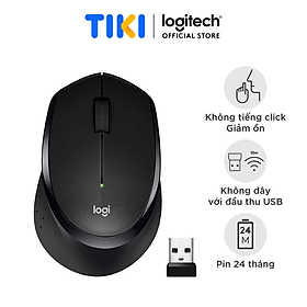 Mua Chuột không dây Logitech M330 Silent Plus giảm ồn 90% - USB 2.4GHz  pin 2 năm  phù hợp người thuận tay phải  PC/ Laptop - Hàng chính hãng - Màu Đen