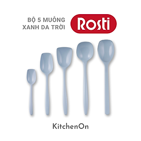 Mua Bộ 5 thìa nấu ăn Rosti  màu xanh Bắc Âu. Nhãn hàng Rosti Đan Mạch