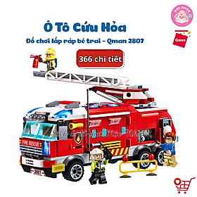 Đồ chơi lắp ráp xếp hình cứu hỏa Qman 2807 – Ô TÔ CỨU HỎA (366 mảnh ghép) dành cho bé trai trên 6 tuổi