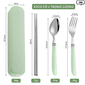 Bộ 3 Món Muỗng Nửa Thìa Inox Dụng Cụ Ăn Cao Cấp Kèm Hộp Đựng Tiện Lợi Nhiều Màu Sắc Giá Rẻ 146