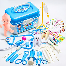 Bộ đồ chơi bác sĩ cho bé 33 chi tiết bổ ích thú vị bằng nhựa nguyên sinh ABS cao cấp an toàn cho bé - DC043